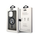 Karl Lagerfeld futrālis iPhone 15 Pro 6.1 KLHMP15LHGKCNOK melns HC Magsafe IML KC Glitter