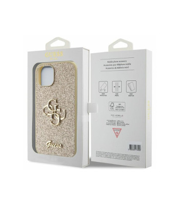 Guess maciņš iPhone 15 6.1 GUHCP15SHG4SGD zelta HC Fixed Glitter Big 4G