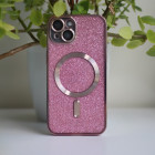 Glitter Chrome Mag maciņš iPhone 15 6.1 rozā