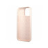 Guess maciņš iPhone 13 Pro Max 6,7 GUHCP13XLSLMGLP rozā cietajam korpusam Liquid Silicone Script Gold Metal Logo