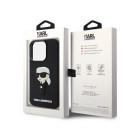 Karl Lagerfeld maciņš iPhone 14 Pro 6.1 KLHCP14L3DRKINK melns ciets maciņš Gumijas Ikonik 3D