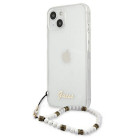 Guess maciņš iPhone 13 Pro / 13 6.1 GUHCP13LKPSWH Caurspīdīgs cietais korpuss White Pearl