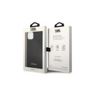 Karl Lagerfeld maciņš iPhone 14 Plus 6,7 KLHCP14MRUPKLPK melns + 3D gumijas maciņš ar monogrammas rakstu un metāla plāksnes logotipu