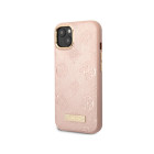 Guess maciņš iPhone 14 6.1 GUHMP14SSAPSTP rozā cietais korpuss 4G Peony Logo Plate MagSafe