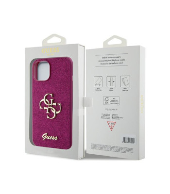 Guess maciņš iPhone 15 6,1 GUHCP15SHG4SGU violets HC Fixed Glitter Big 4G