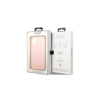Guess maciņš iPhone 13 Pro / 13 6.1 GUHMP13LSPLP rozā cietajam maciņam Silikona logotipa plāksne MagSafe