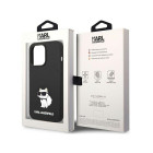 Karl Lagerfeld maciņš iPhone 14 Pro 6.1 KLHMP14LSNCHBCK melns cietais korpuss Silikona Choupette MagSafe