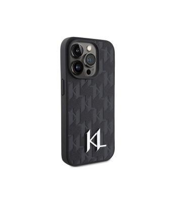 Karl Lagerfeld futrālis iPhone 15 Pro Max 6,7 KLHCP15XPKLPKLK melns HC Hot Stamp Monogram KL Metāla logotips