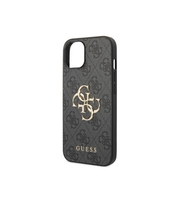 Guess maciņš iPhone 15 Plus 6,7 GUHCP15M4GMGGR pelēks HC PU ādas 4G metāla logotips