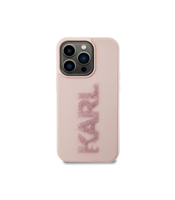 Karla Lagerfelda maciņš iPhone 15 Pro 6.1 KLHCP15L3DMBKCP rozā HC 3D Logo Glitter