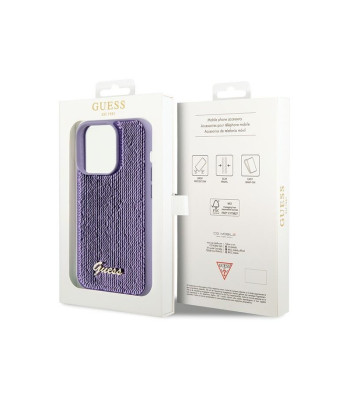 Guess futrālis iPhone 15 Pro Max 6,7 GUHCP15XPSFDGSU violets HC Sequin Script Metal