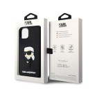 Karl Lagerfeld maciņš iPhone 14 6.1 KLHCP14S3DRKINK melns ciets maciņš Gumijas Ikonik 3D