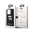 Karl Lagerfeld maciņš iPhone 14 Pro Max 6.7 KLHCP14X3DRKINK melns ciets maciņš Gumijas Ikonik 3D
