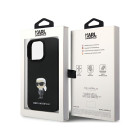 Karl Lagerfeld futrālis iPhone 13 Pro 6.1 KLHCP13LSMHKNPK melns HC Silikona Ikonik Metāla Pin