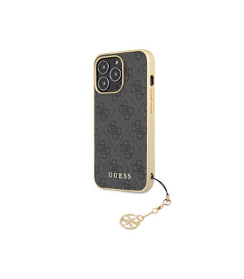 Guess futrālis iPhone 14 Pro 6,7 GUHCP14XGF4GGR pelēks HC PU 4G Charm