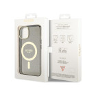 Guess futrālis iPhone 14 6.1 GUHMP14SHCMCGK melns cietais korpuss Magsafe IML Glitter Gold