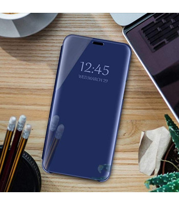 Smart Clear View maciņš priekš Xiaomi Redmi Note 7 zils