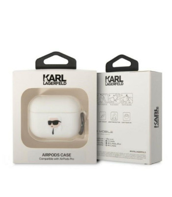 Karl Lagerfeld futrālis "Airpods Pro" KLAPRUNIKH balts 3D silikons NFT Karl