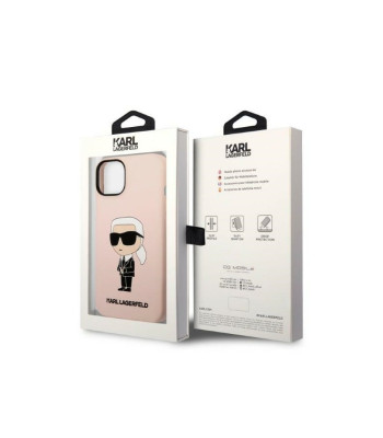 Karl Lagerfeld futrālis iPhone 14 6.1 KLHCP14SSNIKBCP rozā HC Silicone NFT Ikonik