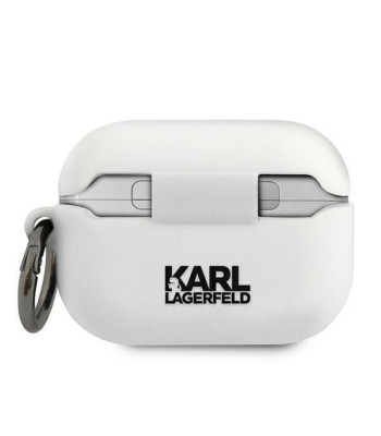 Karla Lāgerfelda futrālis "AirPods Pro" KLACAPSILGLWH balts silikons Iconic