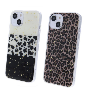 Gold Glam futrālis iPhone 13 Pro 6.1 Leopard Print 2