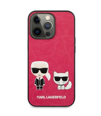 Karl Lagerfeld futrālis iPhone 13 Pro Max 6.7 KLHCP13XPCUSKCP fusia cietais korpuss Iconic Karl - Choupette