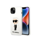 Karl Lagerfeld maciņš iPhone 14 Plus 6,7 KLHCP14MSNIKBCH balts ciets korpuss Silikona Ikonik