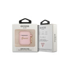 Guess Case priekš AirPods GUA2SSSI Pink Silikone Vintage Script