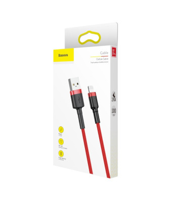 Baseus kabelis "Cafule USB - Lightning" 1,0 m 2,4 A sarkans