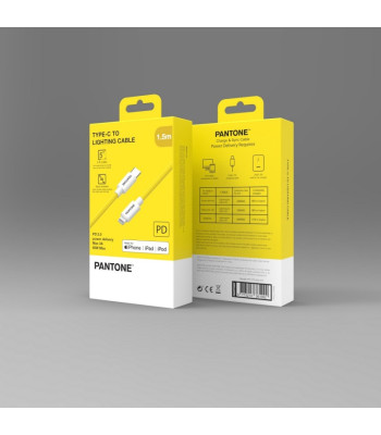 PANTONE MFi kabelis Lightning — USB-C 1,5 m PT-CTL002-5 Yellow 102C