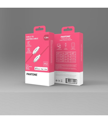 PANTONE MFi kabelis Lightning — USB-C 1,5 m PT-CTL002-5 Pink 184C