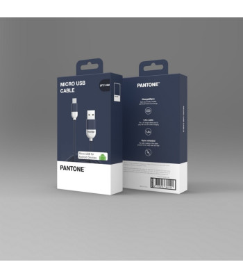 PANTONE kabelis USB — microUSB 1,5 m 2,4 A PT-MC001-5 Navy 2380C