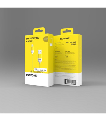 PANTONE MFi kabelis USB - "Lightning" 1,5 m 2,4A PT-LCS001-5 Yellow 102C