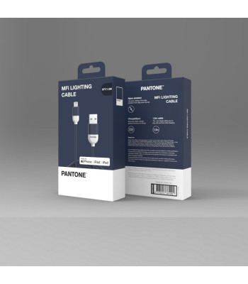 PANTONE MFi kabelis USB — Lightning 1,5 m 2,4 A PT-LCS001-5 Navy 2380C