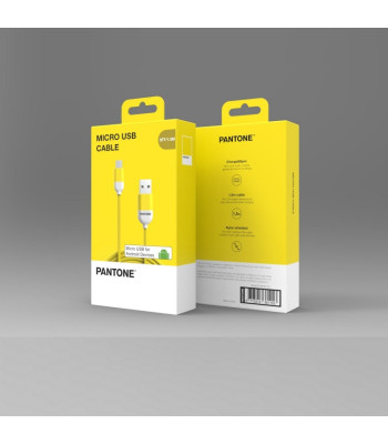 PANTONE kabelis USB — microUSB 1,5 m 2,4 A PT-MC001-5 Yellow 102C