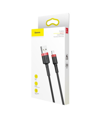 Baseus kabelis Cafule USB - Lightning 2,0 m 1,5 A sarkans melns