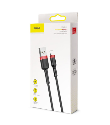 Baseus kabelis "Cafule USB - Lightning" 3,0 m 2A sarkans melns