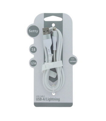 "Setty" USB - "Lightning" kabelis 1,2 m 2A KNA-L-1,220 balts