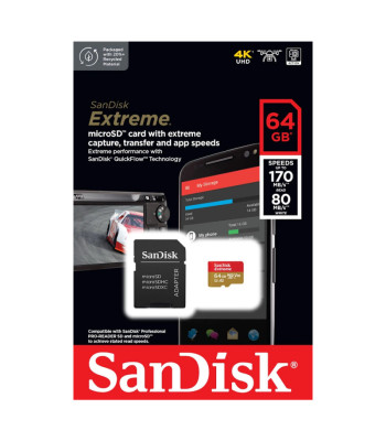 SanDisk atmiņas karte microSD UHS-I 64GB SDSQXAH-064G-GN6MA