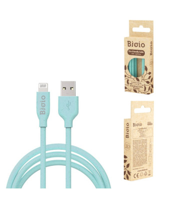 Bioio kabelis USB - Lightning 1.0 m 2.4A zils