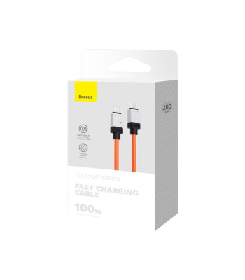 Baseus kabelis CoolPlay USB-C - USB-C 2 m 100 W oranžs