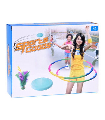 Sporta komplekts 5in1 Hula Hoop disks, lecamaukla bumbiņas Shuttlecock SP0769