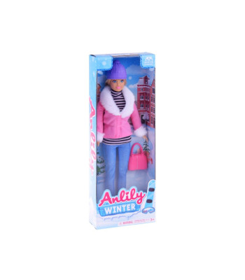 Anlily Fashionable Doll ziemas drēbēs + rokassomiņa ZA4302