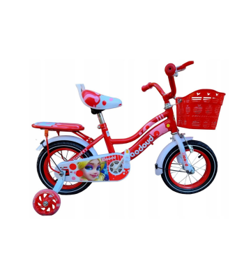 Bērnu velosipēds ar palīgriteņiem 12 collu riteņi Red PR-1508
