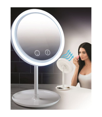Beauty Breeze spogulis ar LED apgaismojumu un iebūvētu ventilatoru